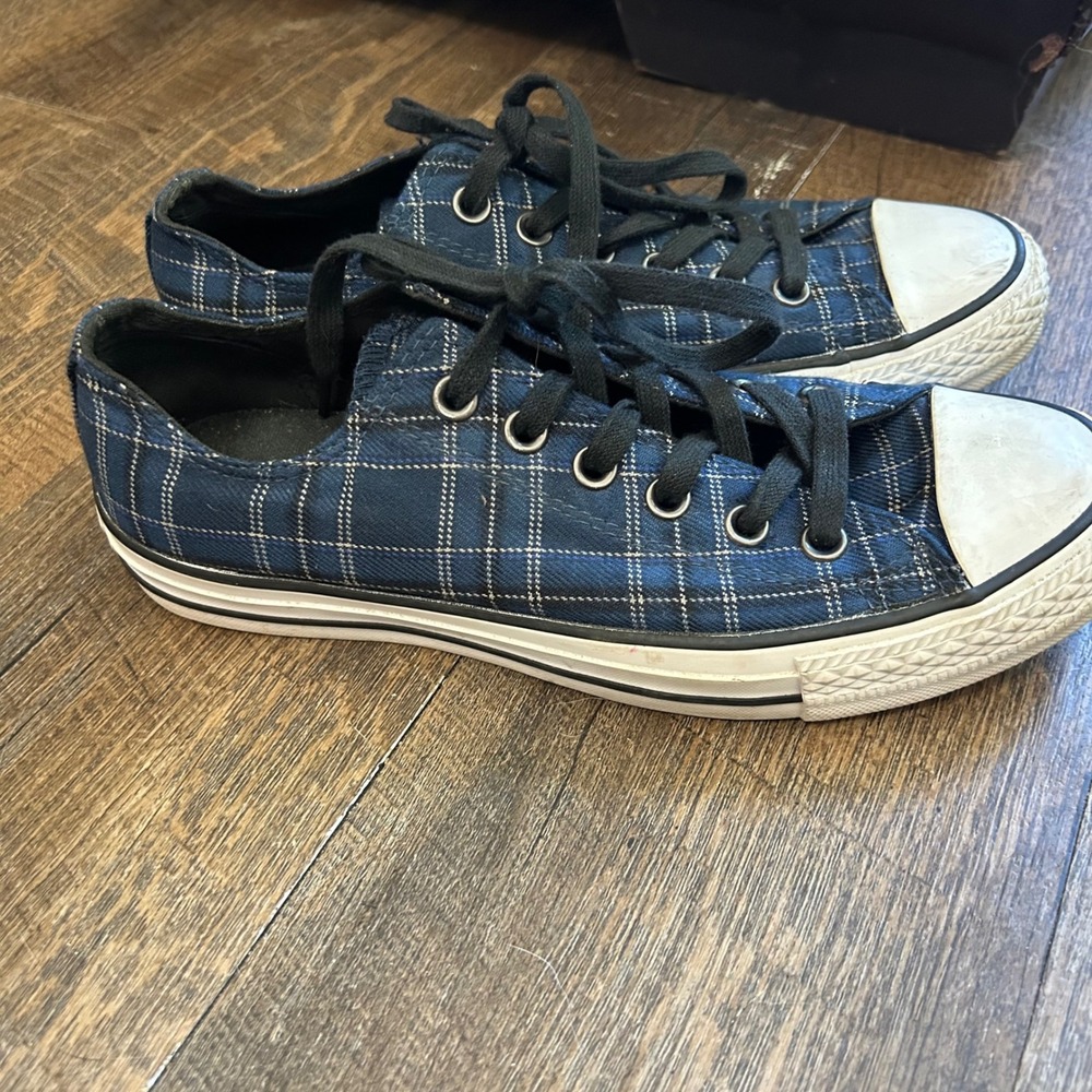 Converse Chuck Taylor All Star Ox Nighttime Navy Plaid 549655F Womens 8.5